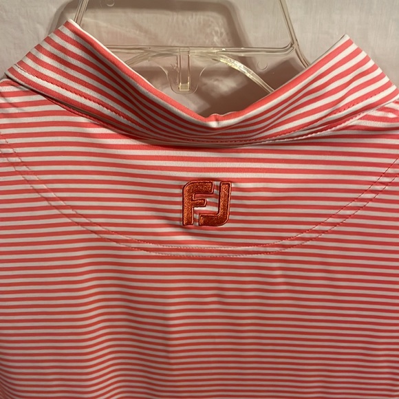 Footjoy Men’s Pink Striped Polo Sport Golf Shirt Size XL - Picture 9 of 12